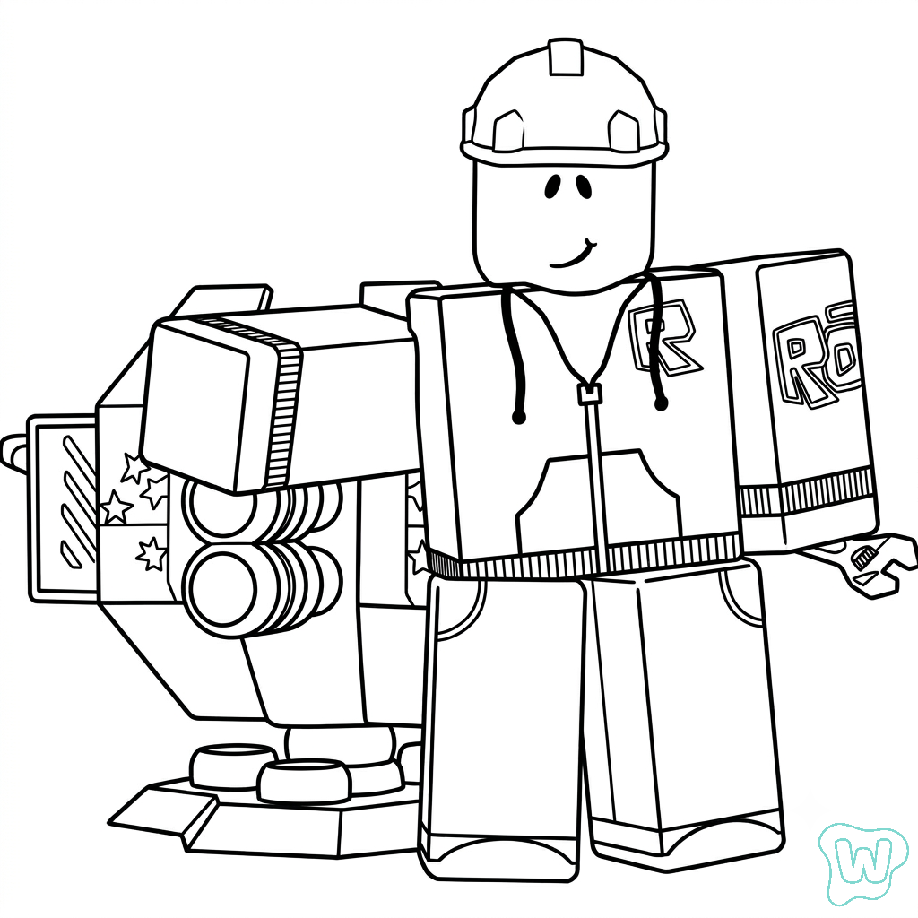 Builderman Roblox páginas para colorear para adultos fáciles
