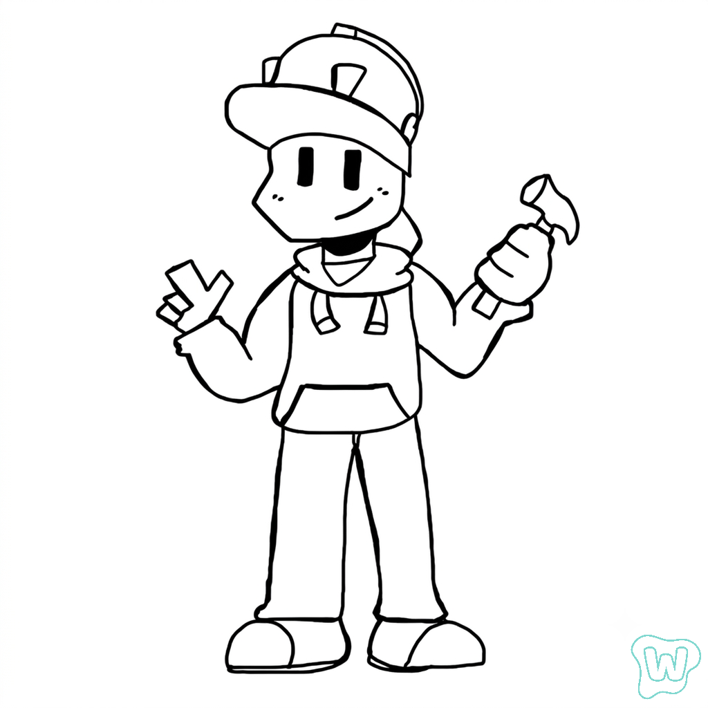 niños Builderman Roblox páginas para colorear