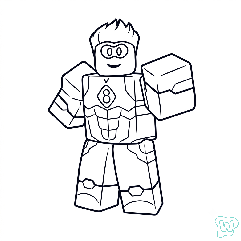 páginas para colorear para Captain Roblox