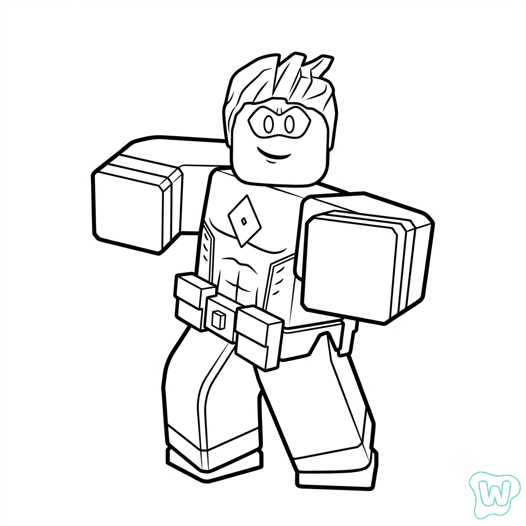 Captain Roblox páginas para colorear de adornos