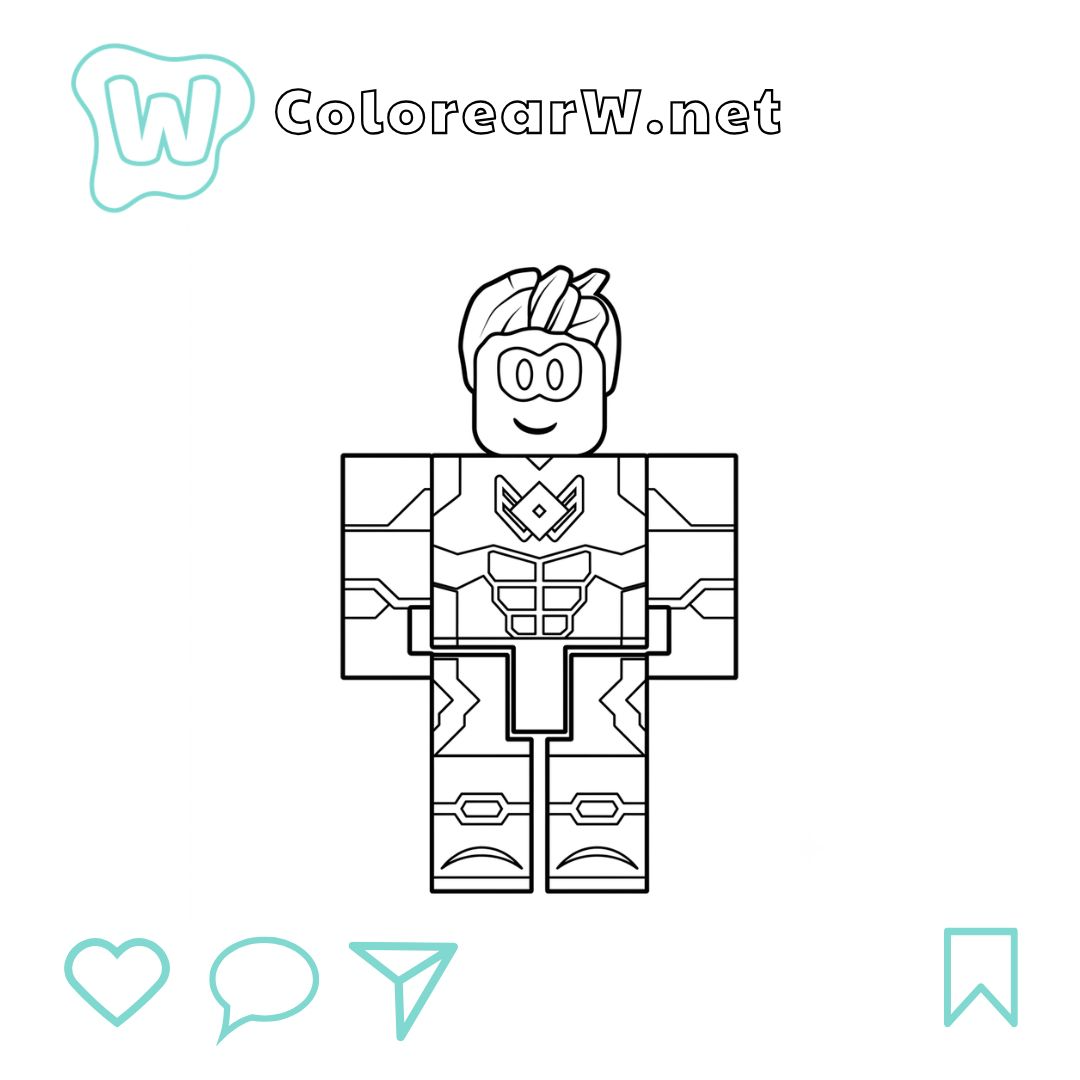 Captain Roblox para colorear (PDF para imprimir gratis) thumbnail