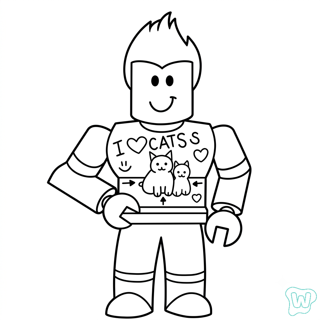páginas para colorear detalladas de Denis Roblox para adultos