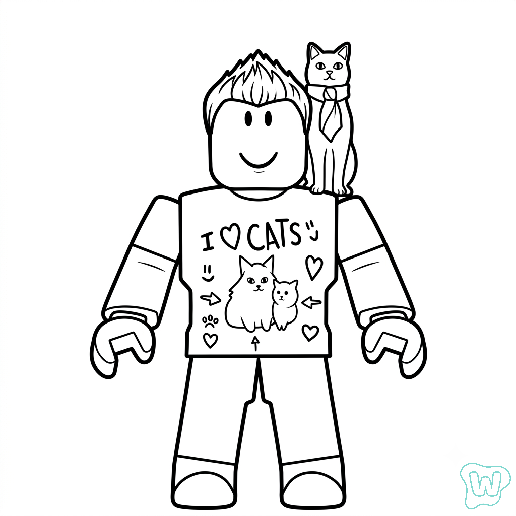 páginas para colorear imprimibles Denis Roblox para adultos