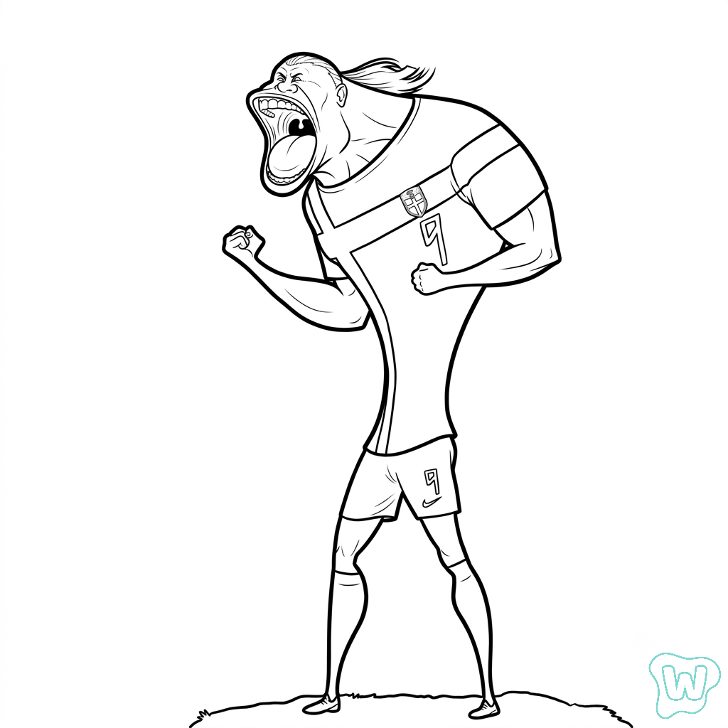 descargar e imprimir PDF gratis Erling Haaland Chibi