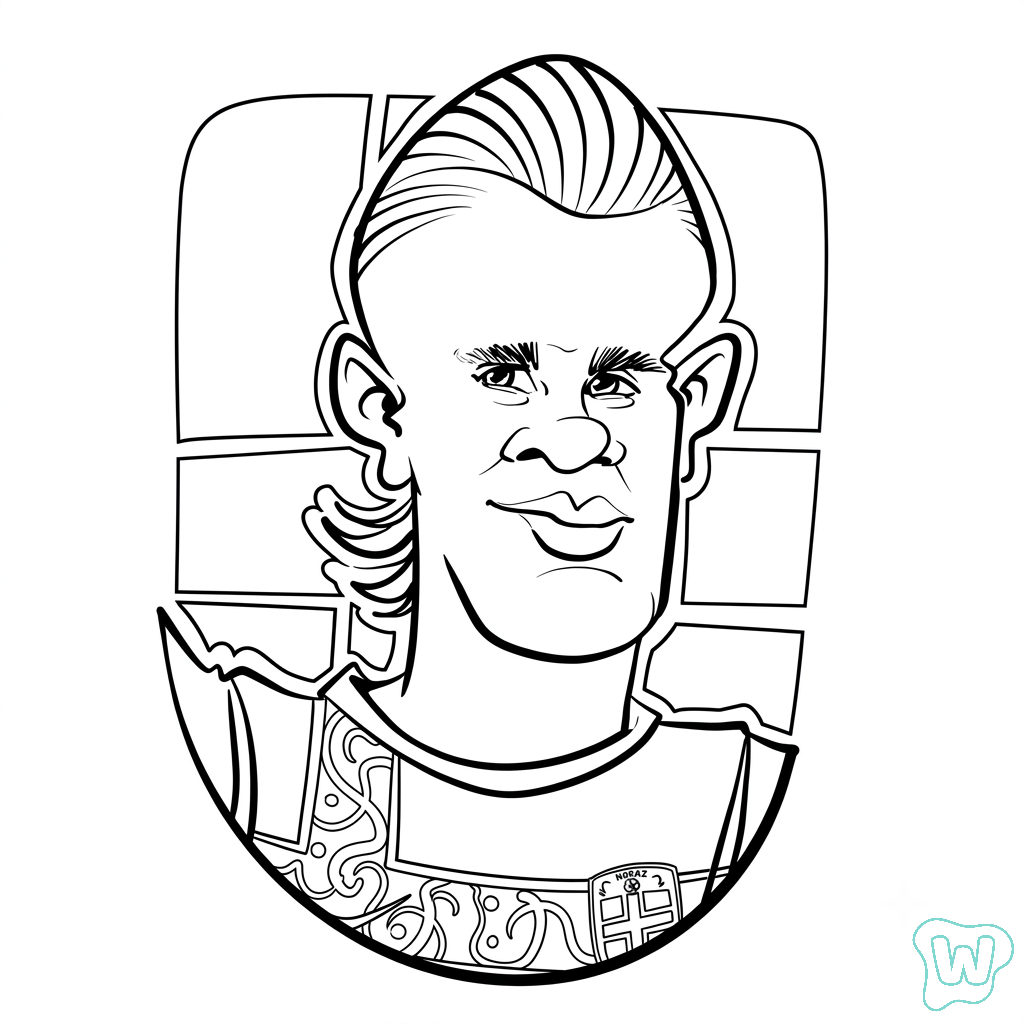 Erling Haaland Chibi páginas para colorear pdf 1