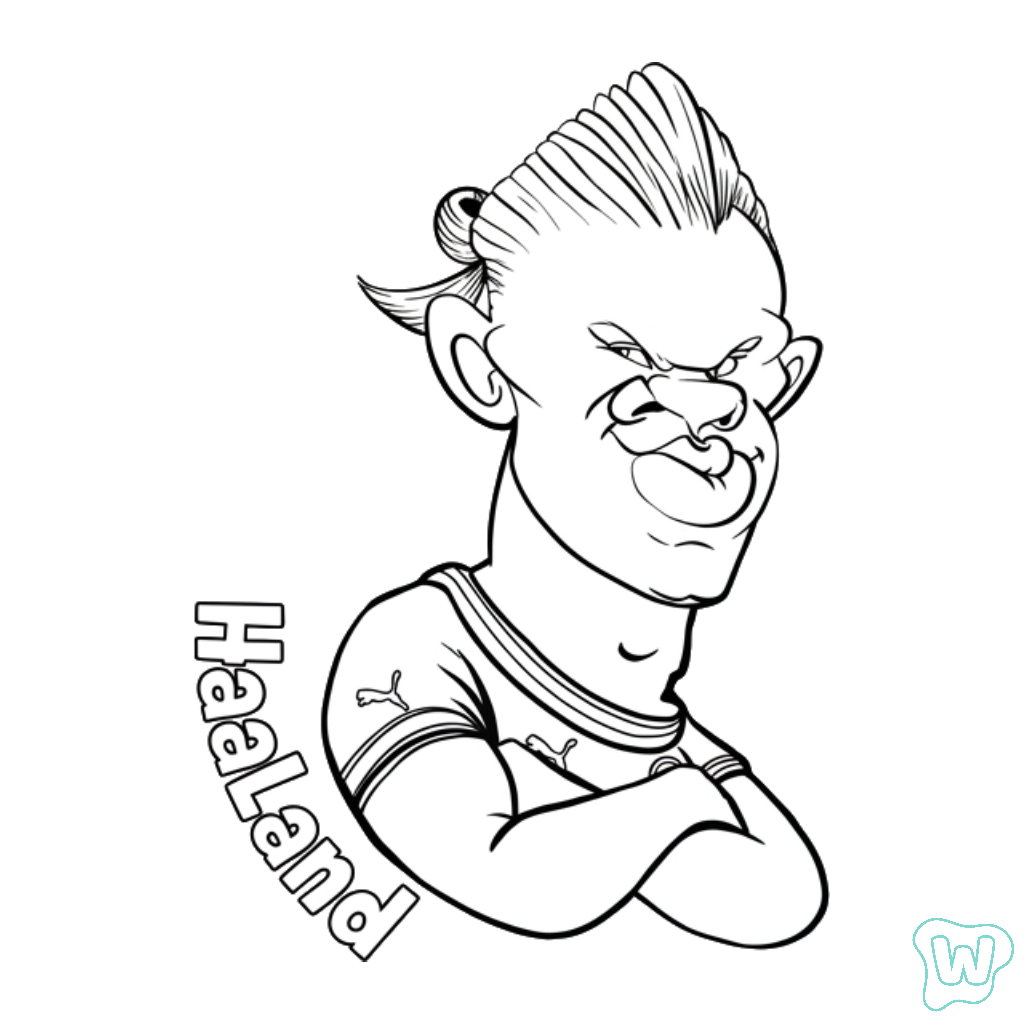 Erling Haaland Chibi para colorear
