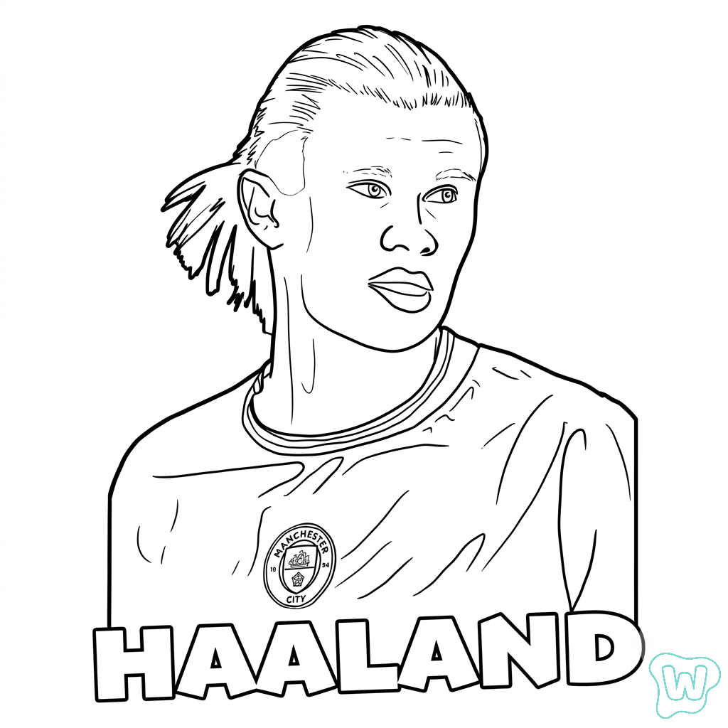 dibujos para colorear Erling Haaland Chibi