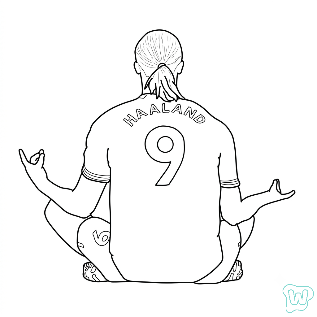 Erling Haaland Chibi para colorear gratis