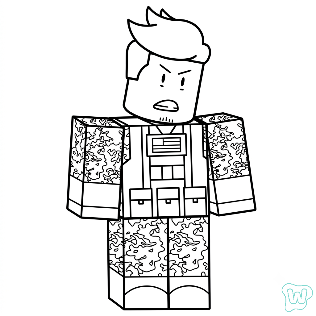 páginas para colorear Guest 1337 Roblox imprimibles