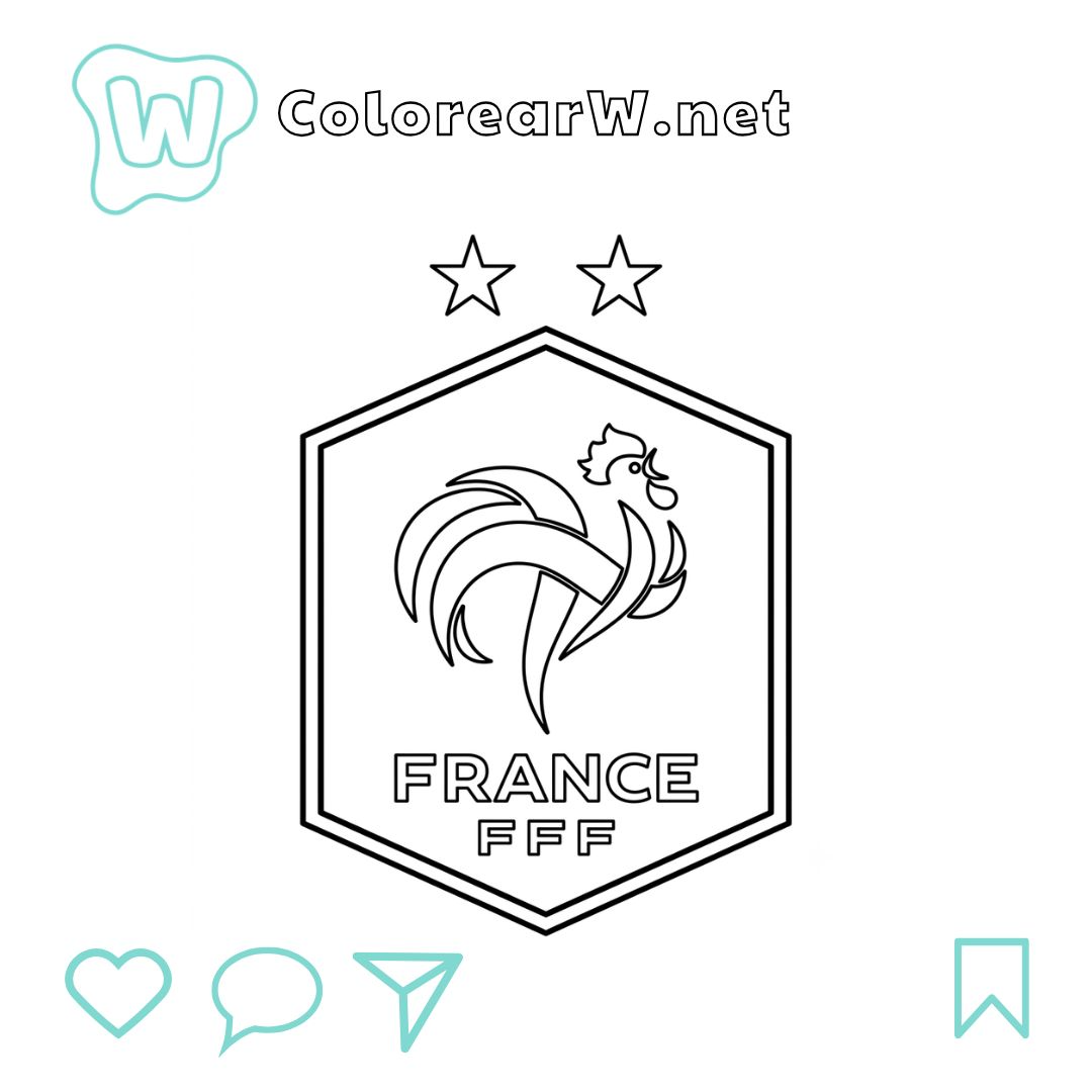 Logo Francia para colorear (PDF para imprimir gratis) thumbnail