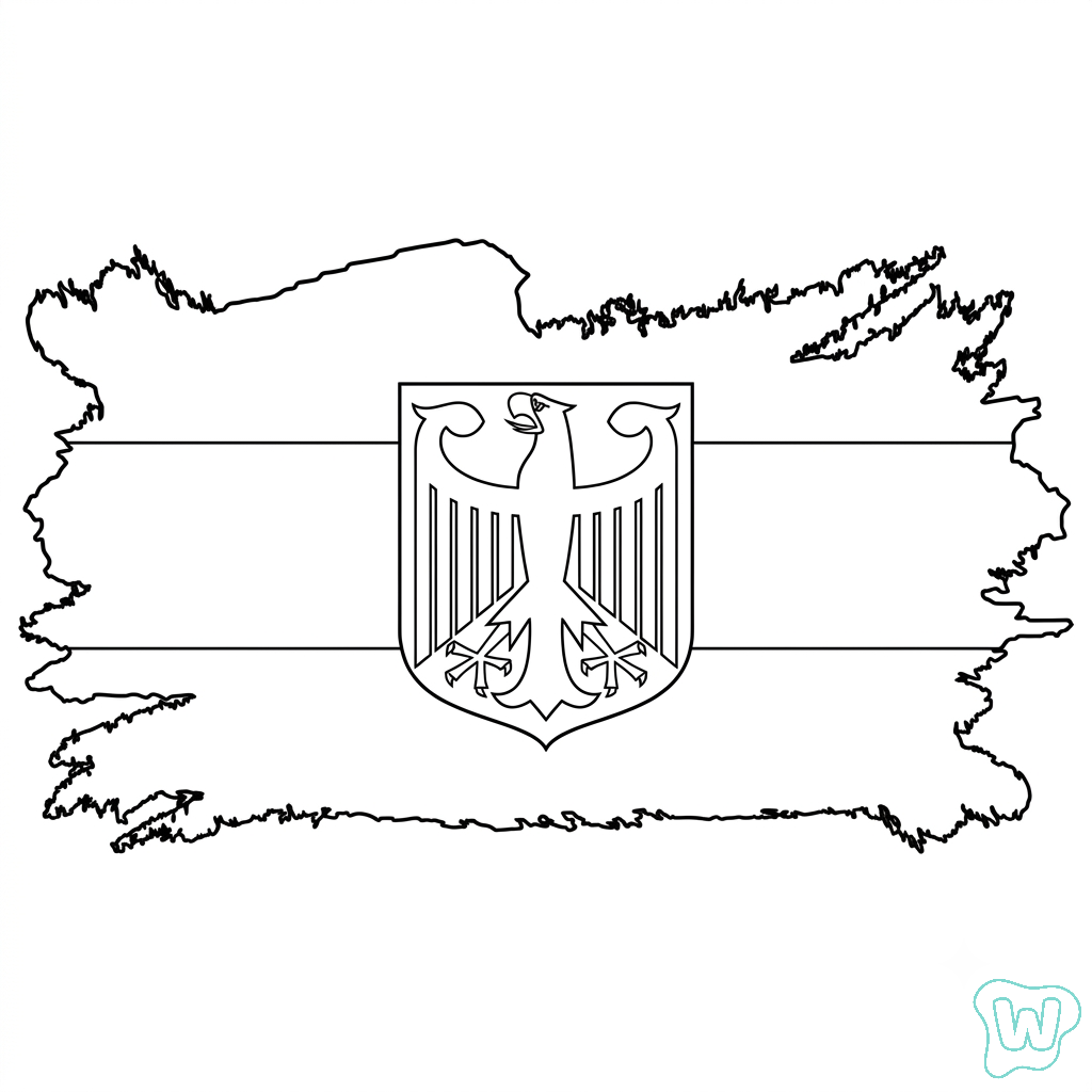Logotipo Alemania para colorear gratis 1