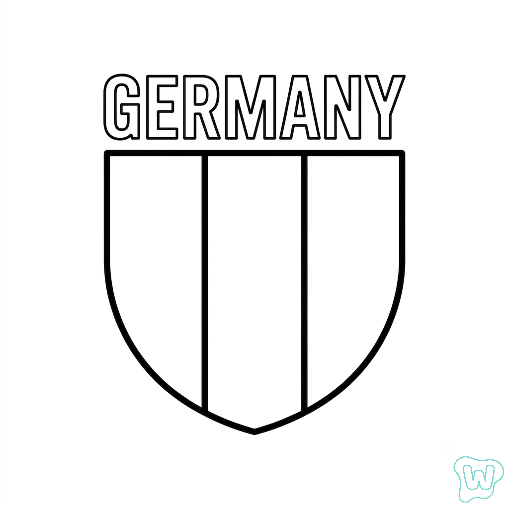 páginas para colorear de preescolar Logotipo Alemania 1