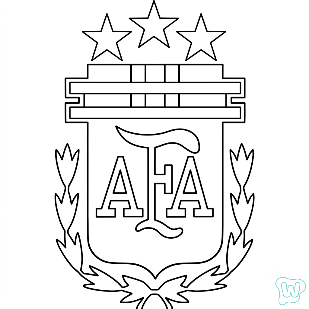 páginas para colorear para niños Logotipo Argentina