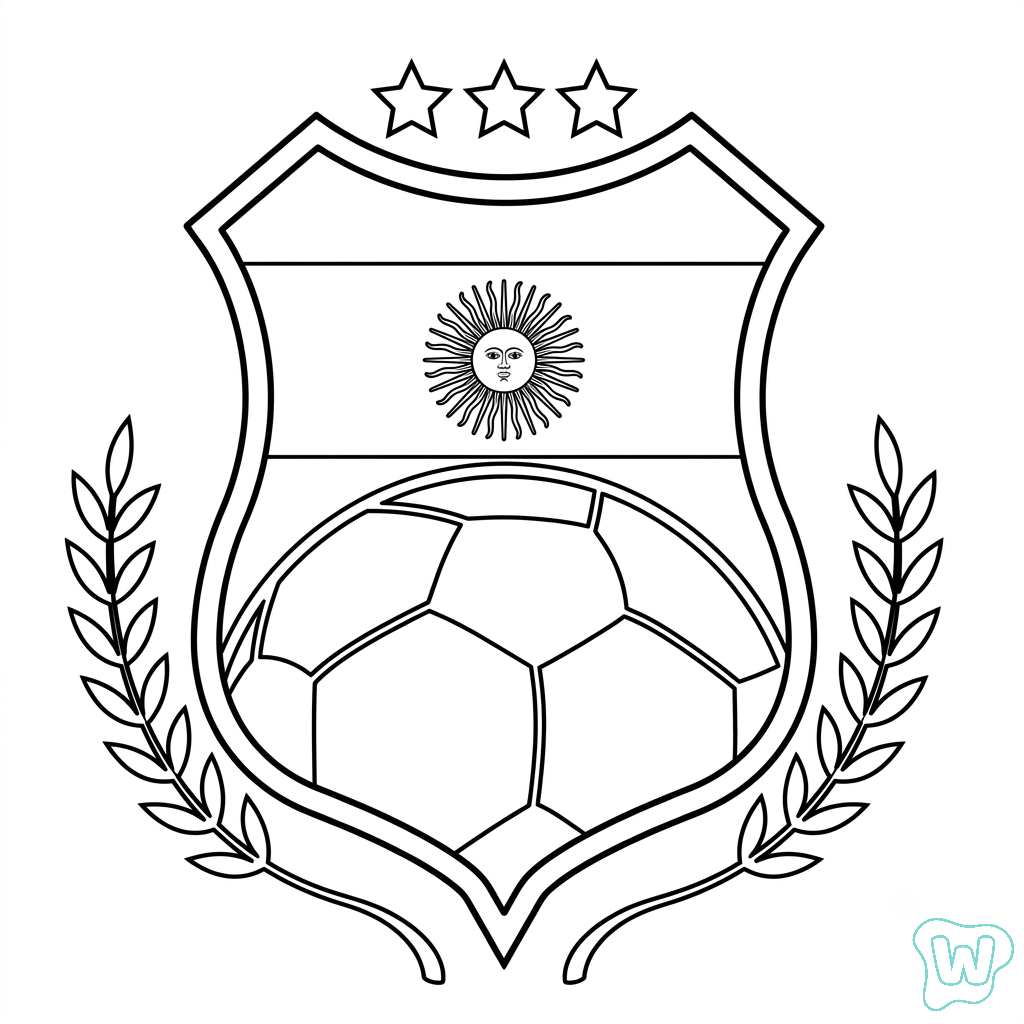Logotipo Argentina colorear y Imprimir PDF 1