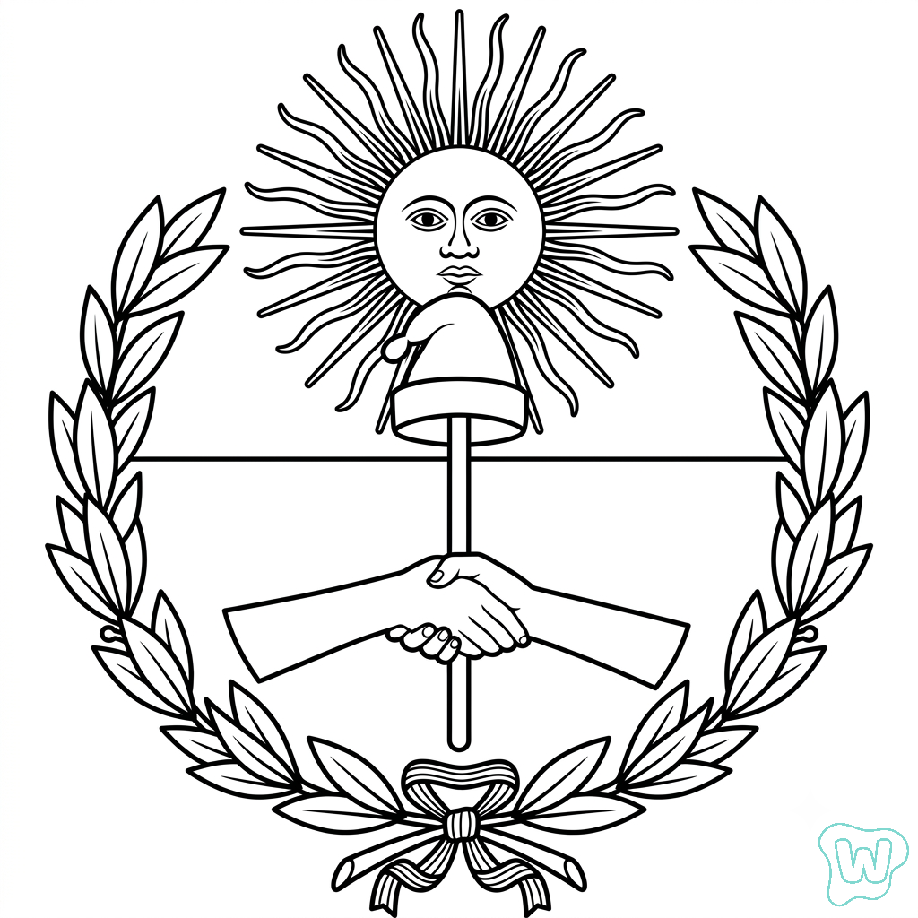Logotipo Argentina dibujos para colorear y Imprimir PDF gratis 1