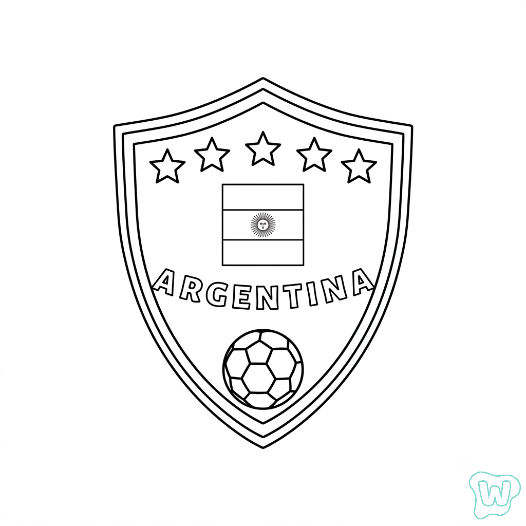 páginas para colorear gratis Logotipo Argentina