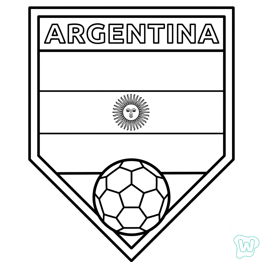 páginas para colorear imprimibles Logotipo Argentina