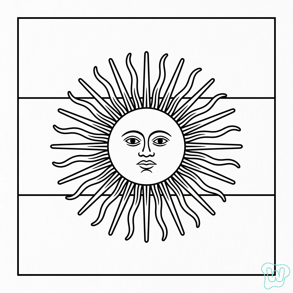 Logotipo Argentina colorear y Imprimir PDF