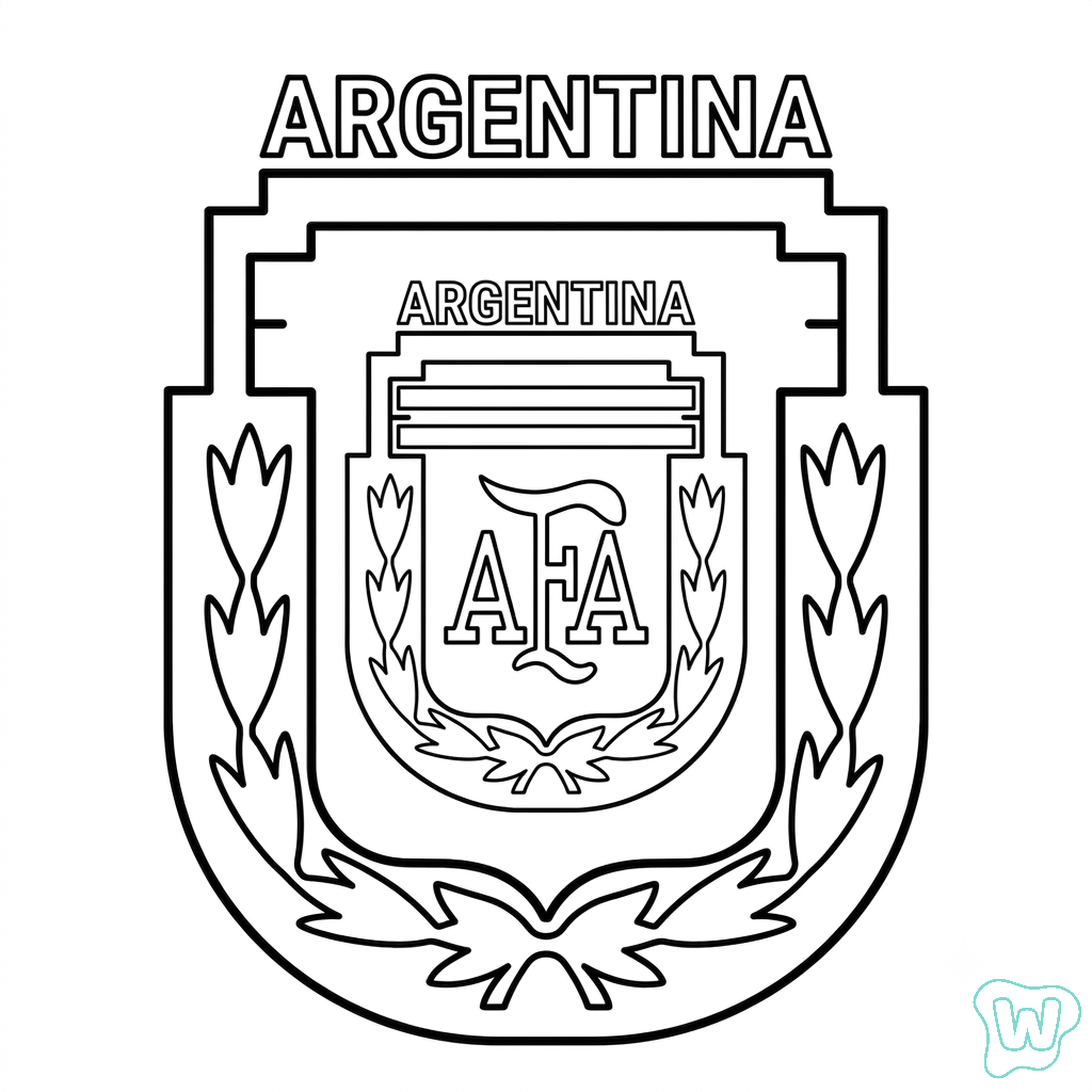 felices páginas para colorear Logotipo Argentina