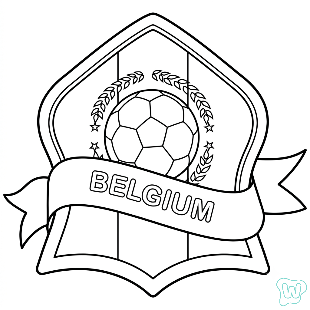 páginas para colorear imprimibles Logotipo Bélgica