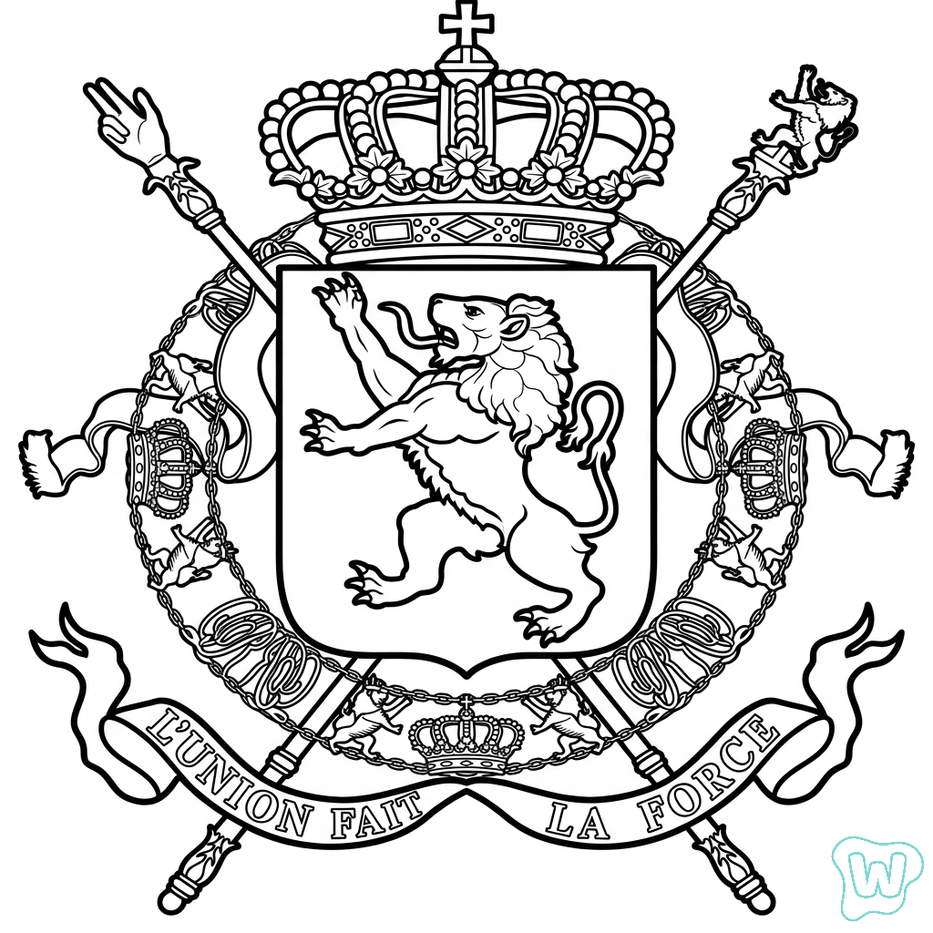 páginas para colorear imprimibles gratis Logotipo Bélgica