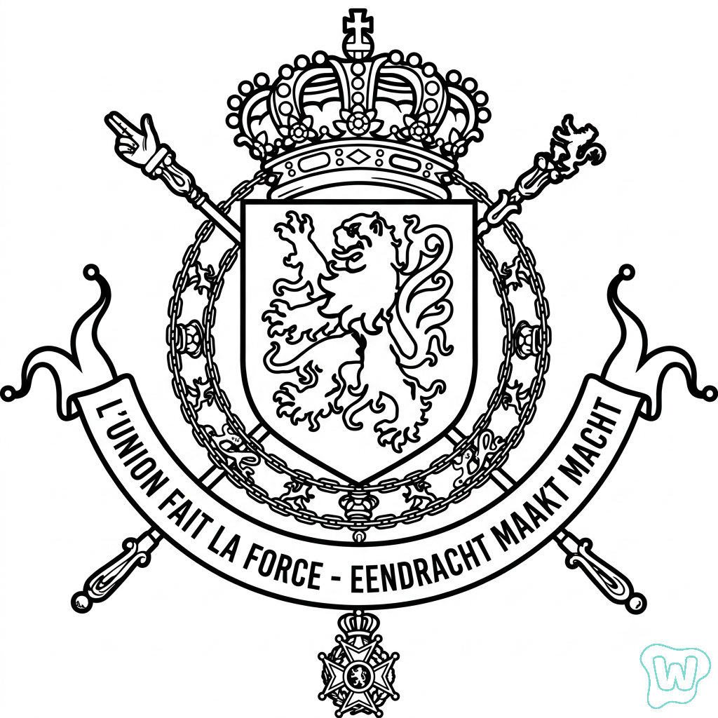 Logotipo Bélgica páginas para colorear pdf