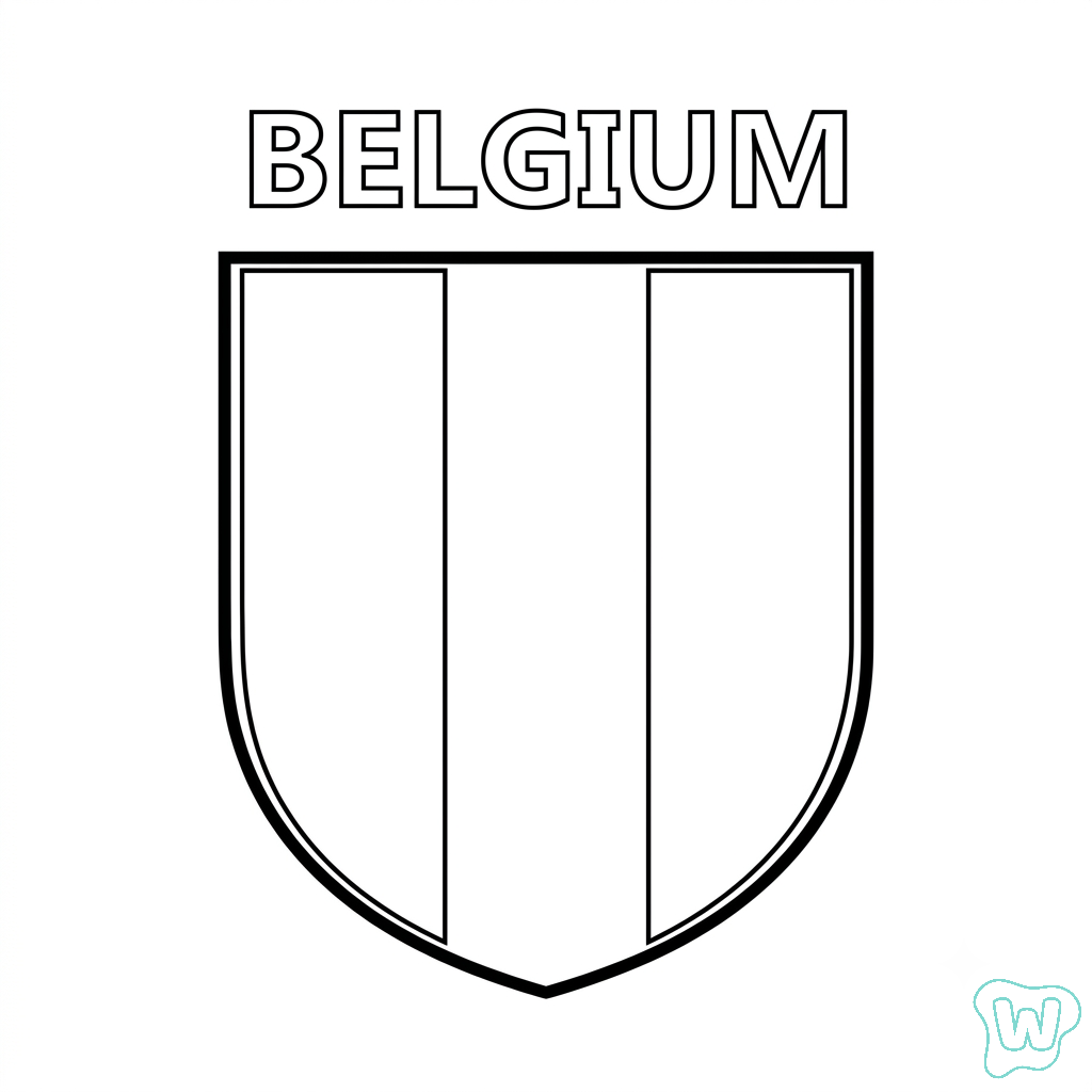 Logotipo Bélgica páginas para colorear para adultos fáciles