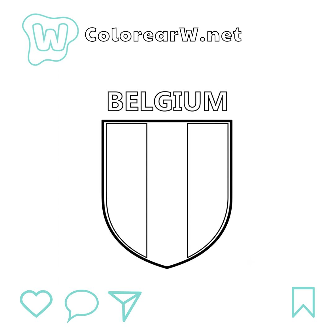 Logotipo Bélgica para colorear (PDF para imprimir gratis) thumbnail
