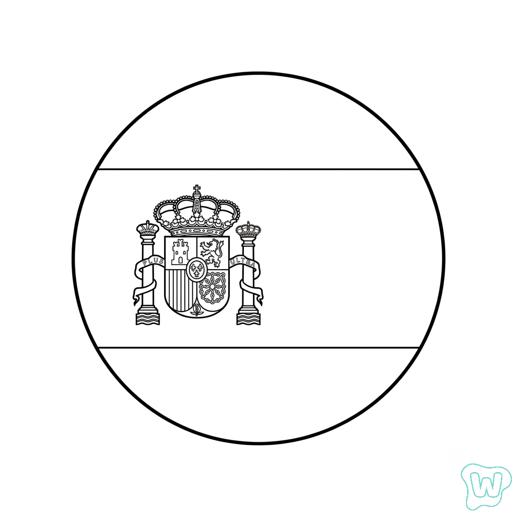 páginas para colorear gratis Logotipo España para niños