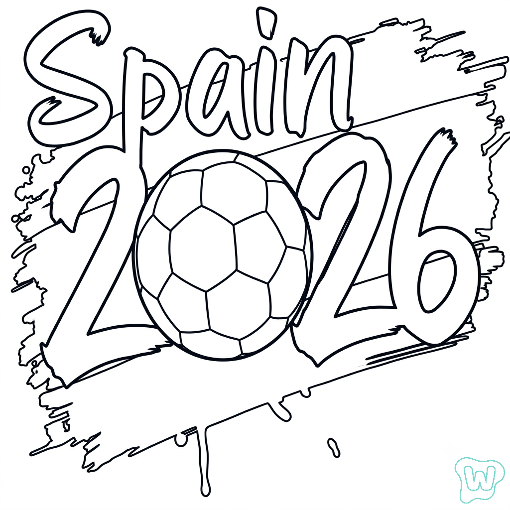 Logotipo España adornos para colorear