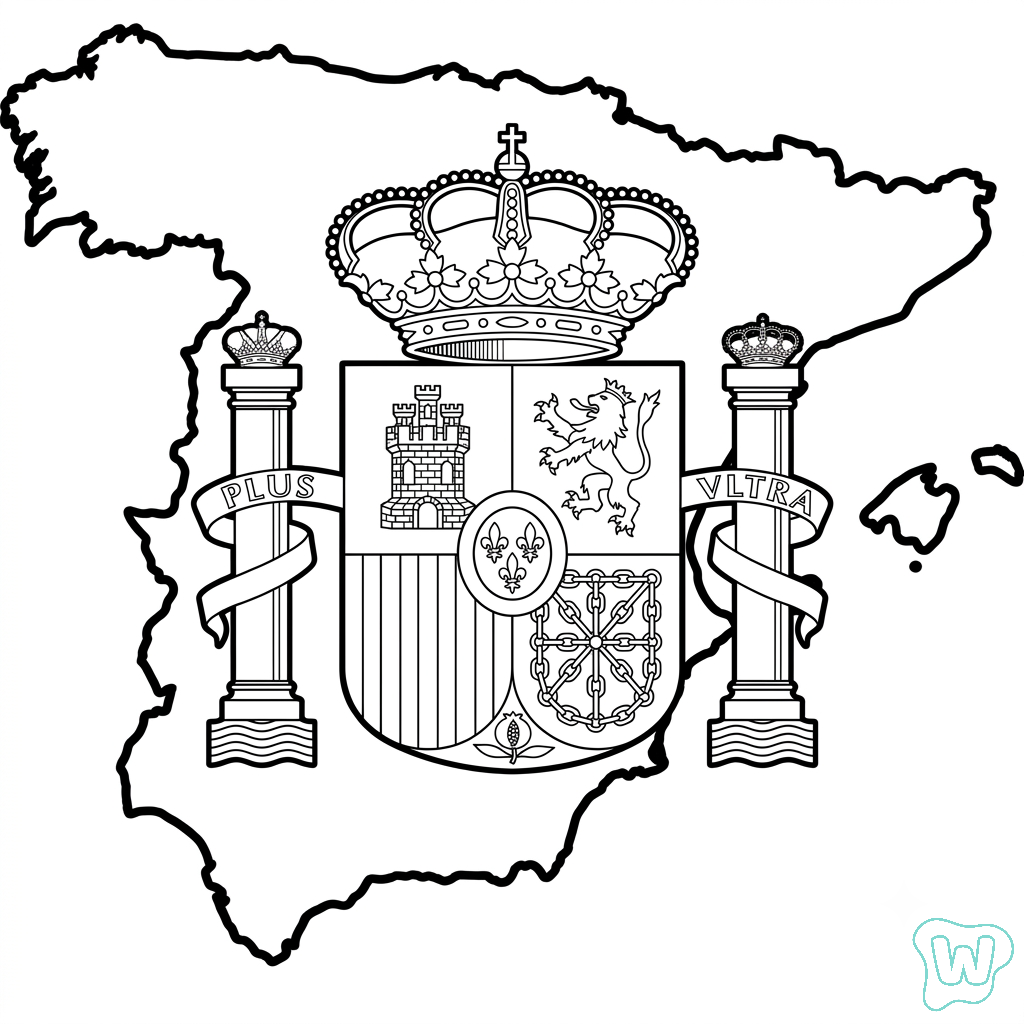 Logotipo España para colorear y Imprimir PDF
