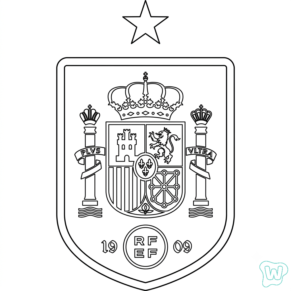 páginas para colorear lindas y fáciles de Logotipo España