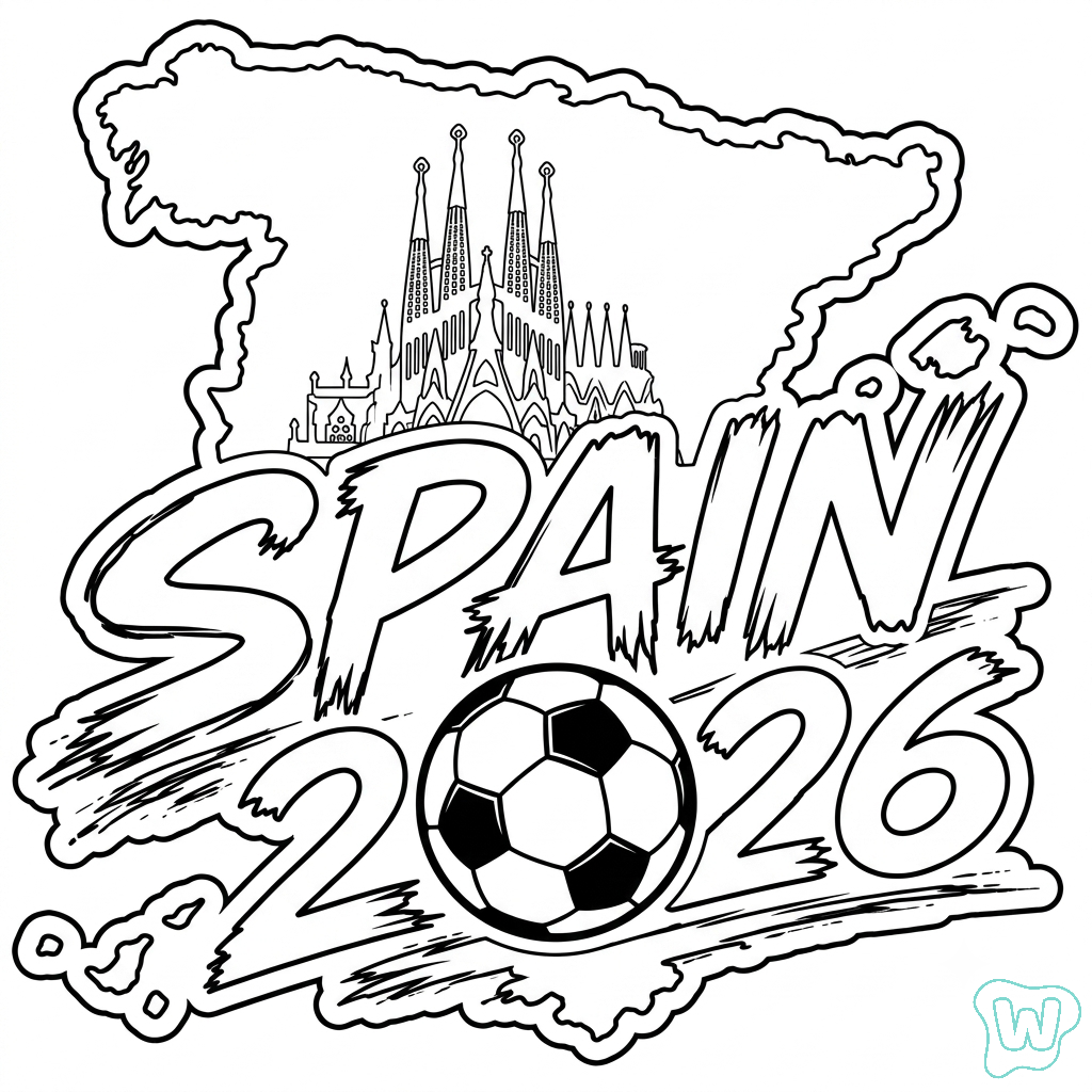 páginas para colorear Logotipo España imprimibles