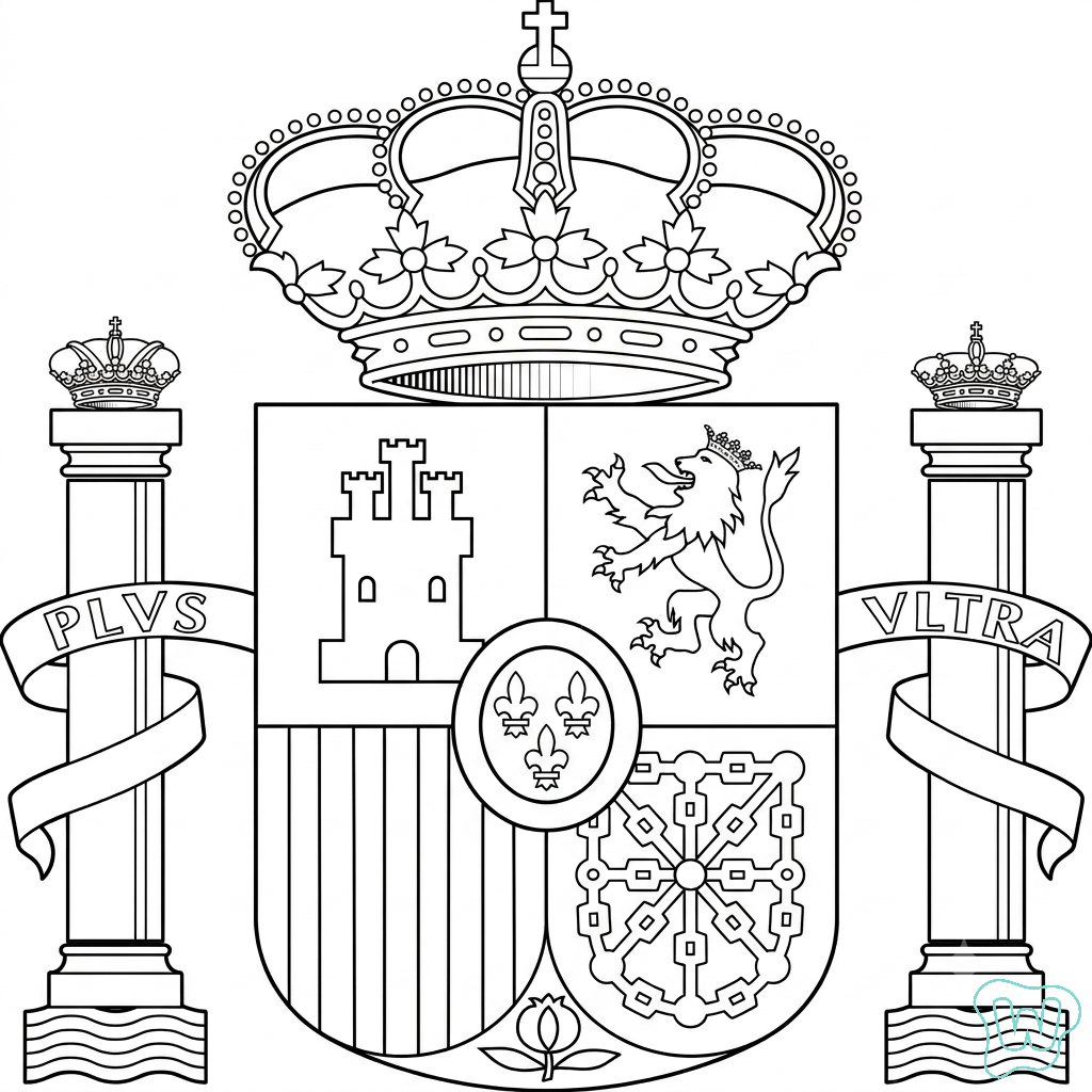 colorear y Imprimir PDF gratis Logotipo España