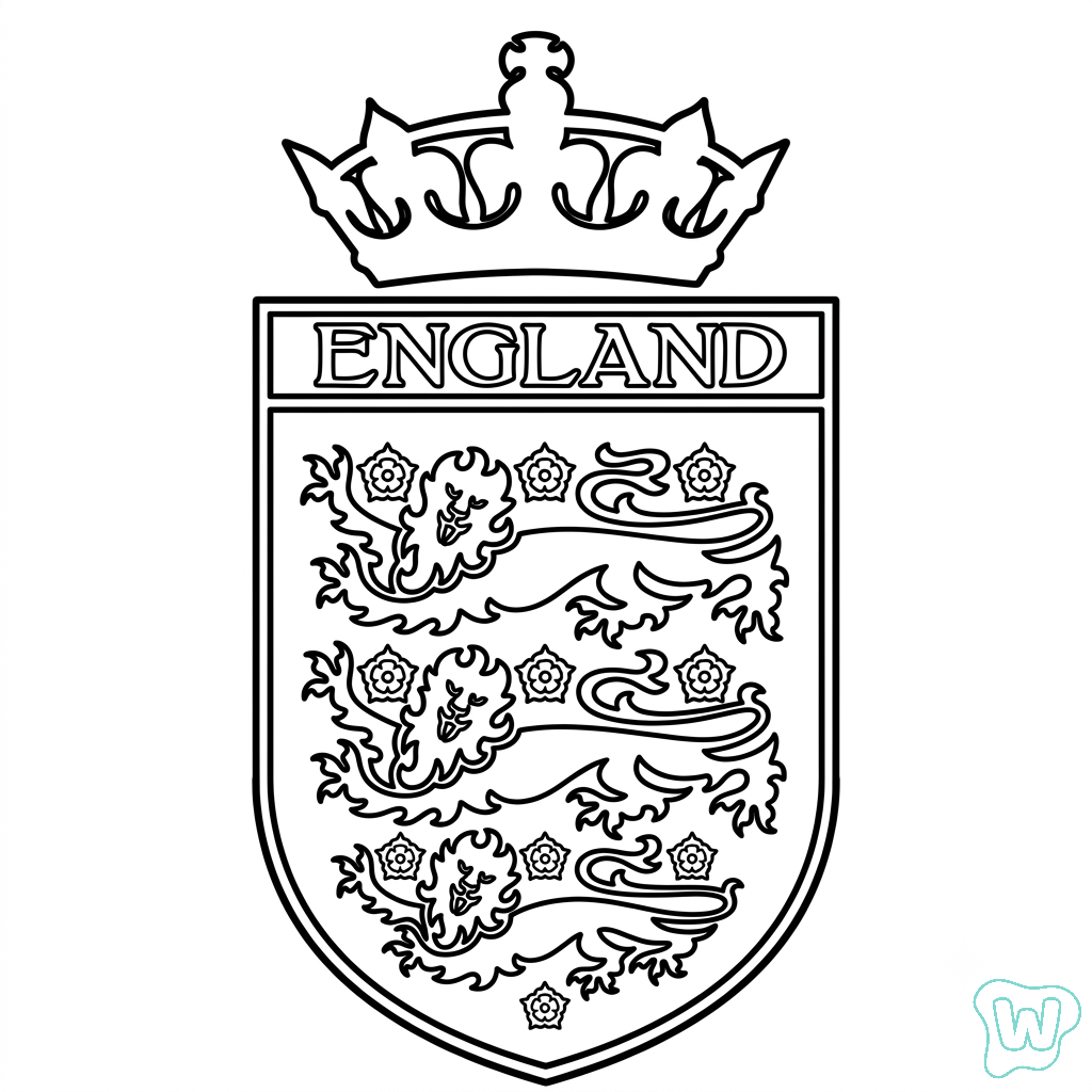 páginas para colorear de árboles Logotipo Inglaterra gratis