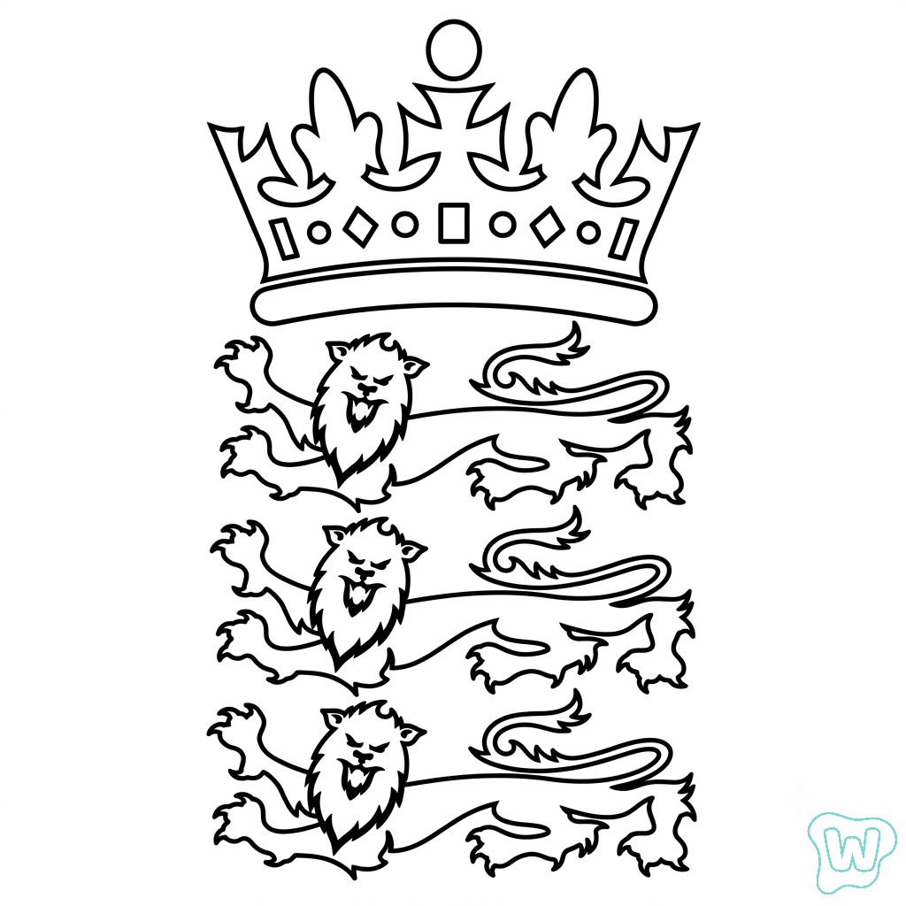 páginas para colorear de preescolar Logotipo Inglaterra