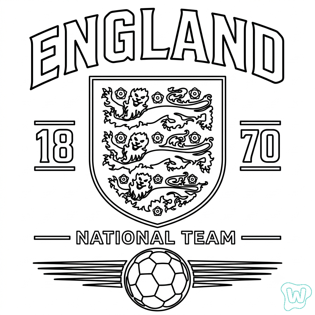 páginas para colorear imprimibles gratis Logotipo Inglaterra