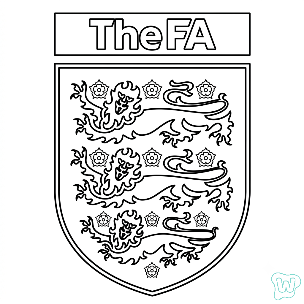 páginas para colorear imprimibles Logotipo Inglaterra para adultos