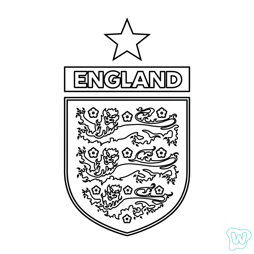 Logotipo Inglaterra páginas para colorear para adultos