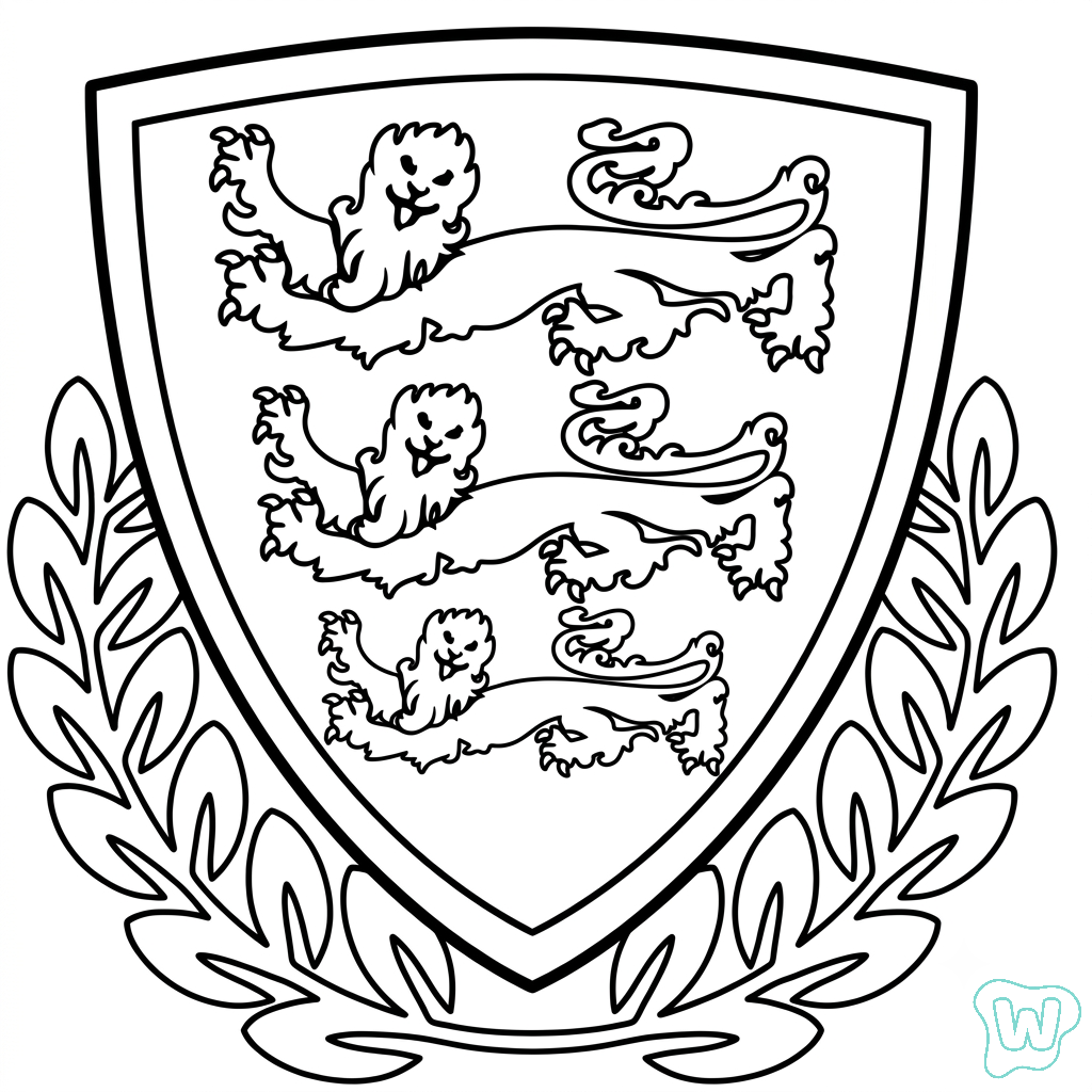 Logotipo Inglaterra páginas para colorear de adornos