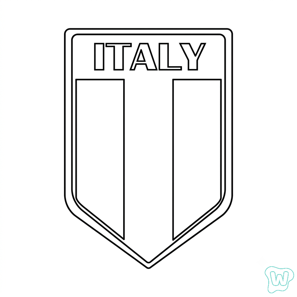 Logotipo Italia páginas para colorear imprimibles