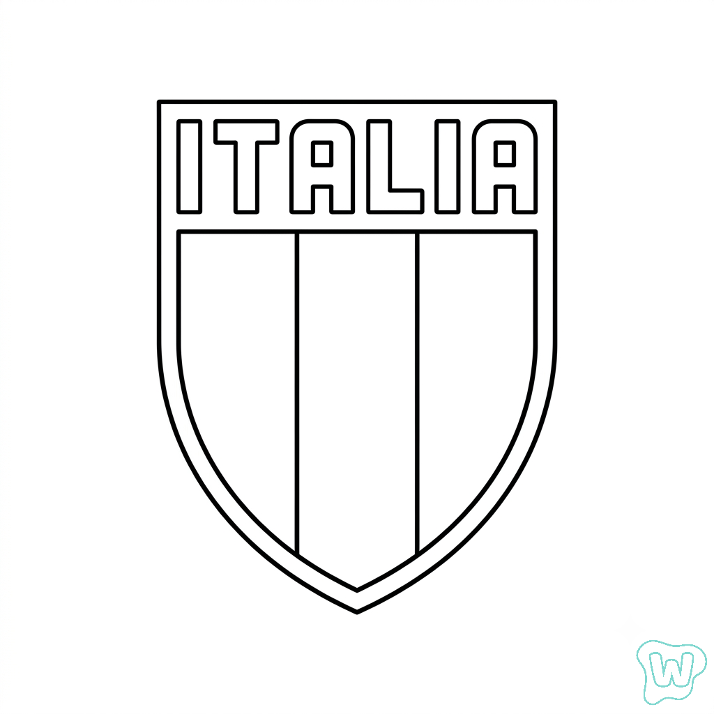 páginas para colorear gratis Logotipo Italia para niños