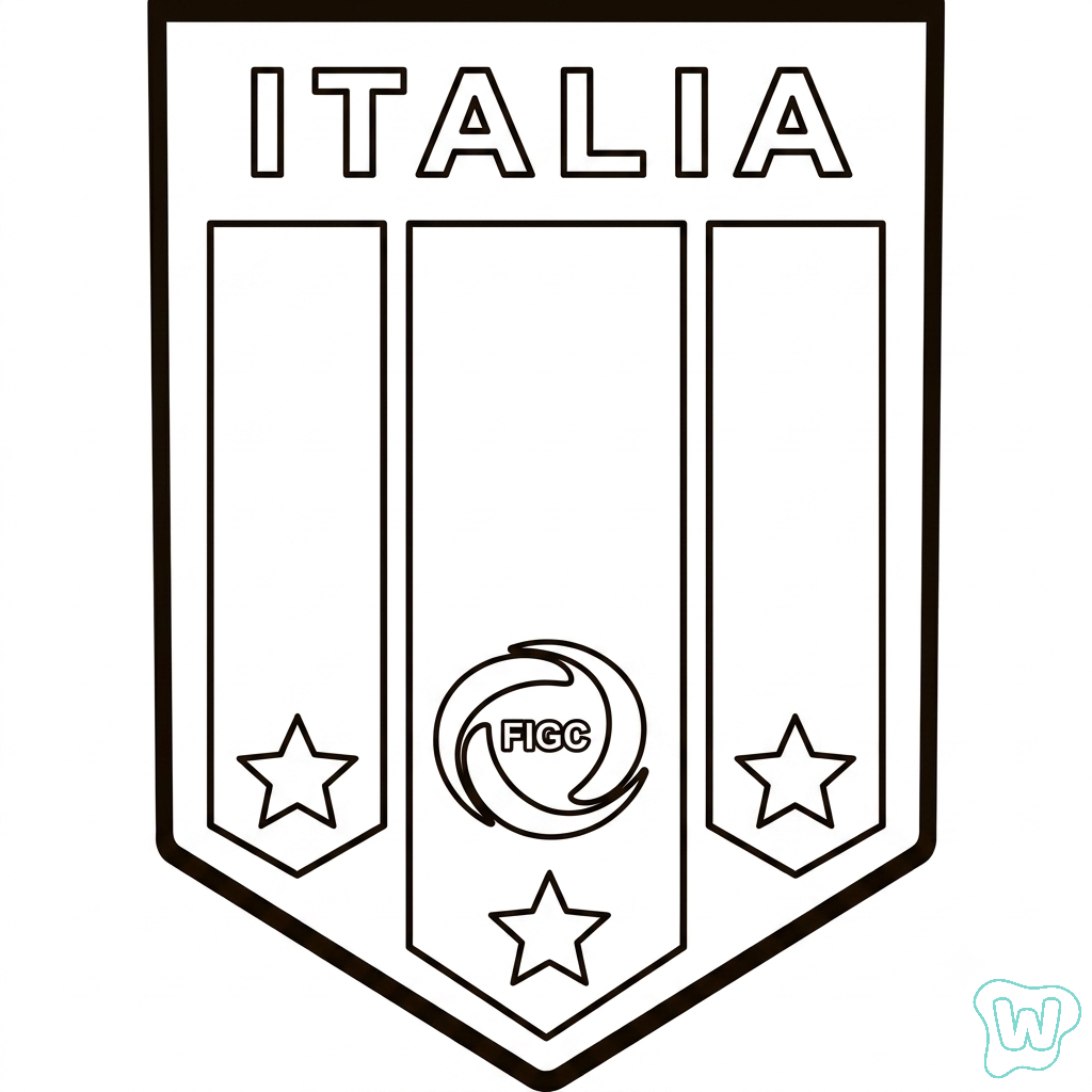 páginas para colorear fáciles de Logotipo Italia