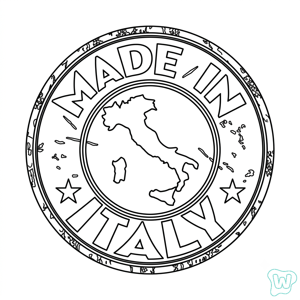páginas para colorear gratis para adultos Logotipo Italia