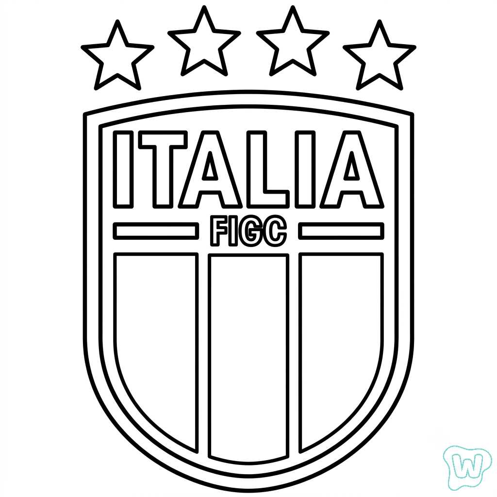 páginas para colorear Logotipo Italia gratis
