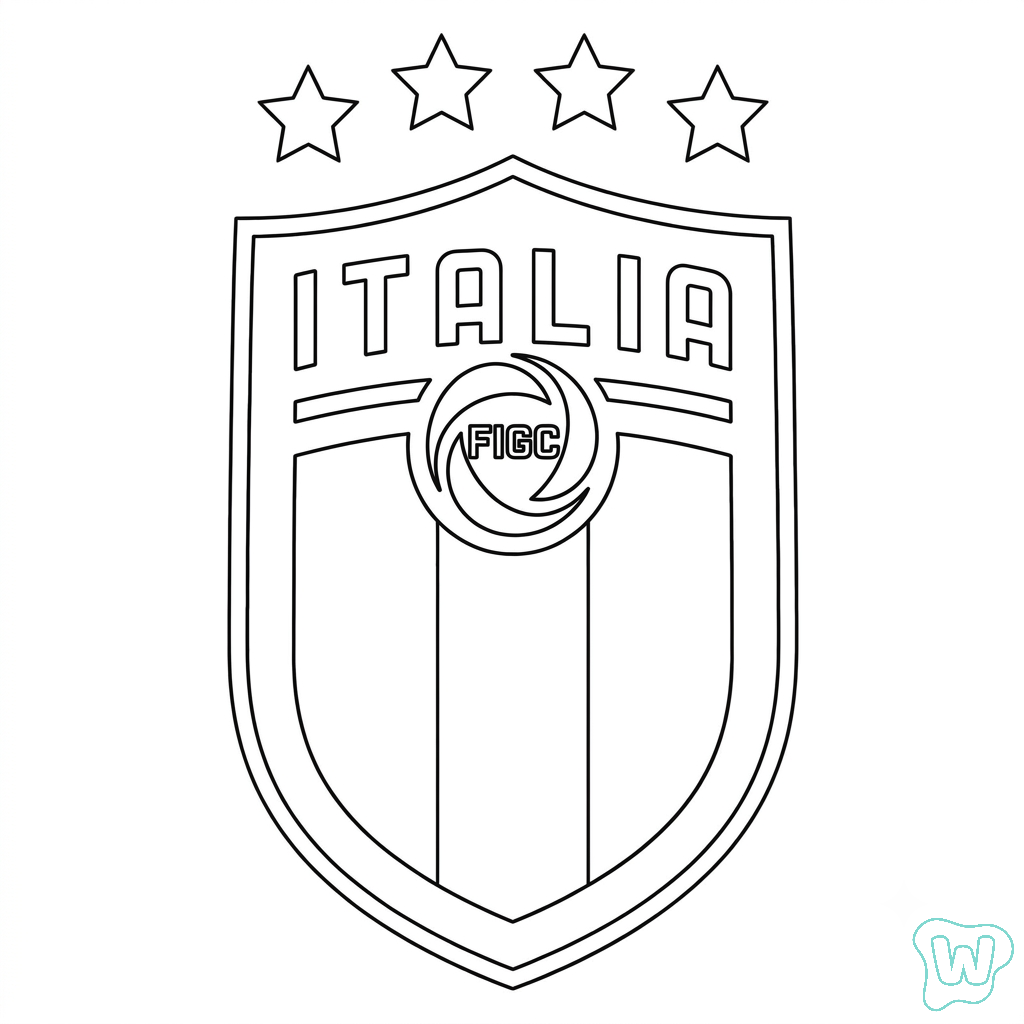 páginas para colorear gratis Logotipo Italia