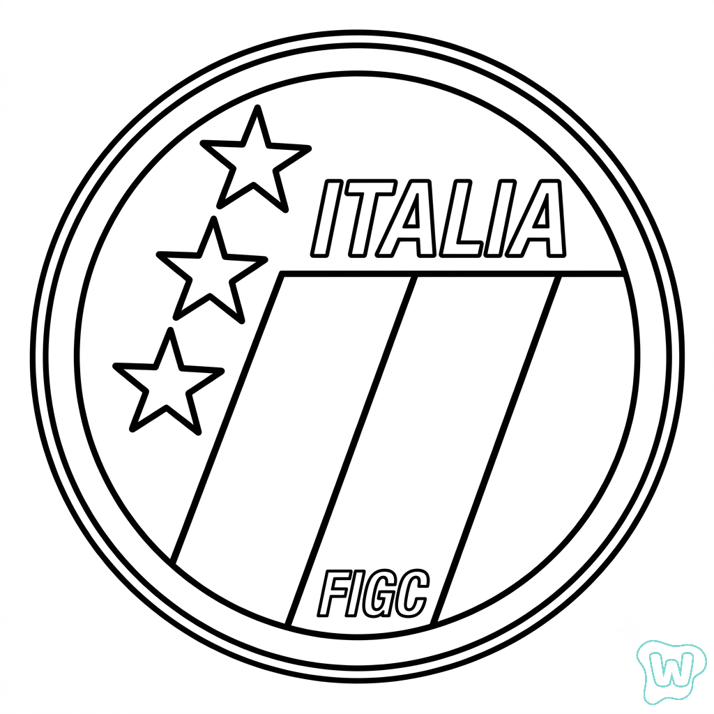 páginas para colorear detalladas de Logotipo Italia para adultos