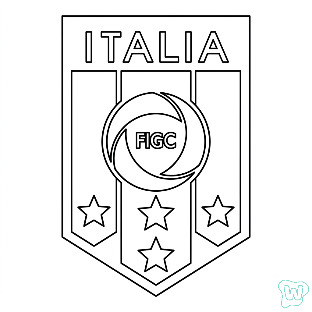 páginas para colorear imprimibles Logotipo Italia