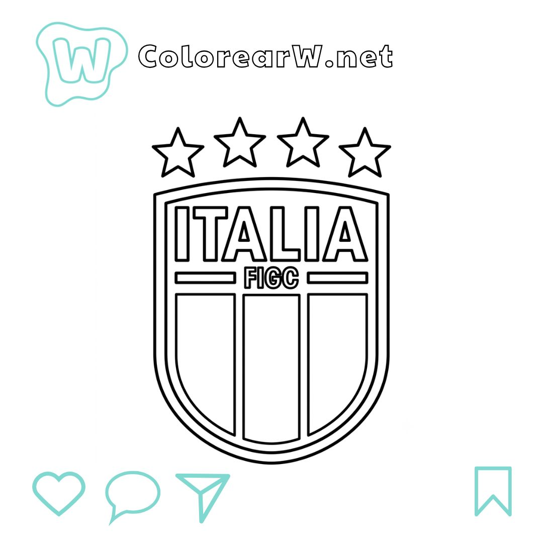 Logotipo Italia para colorear (PDF para imprimir gratis) thumbnail