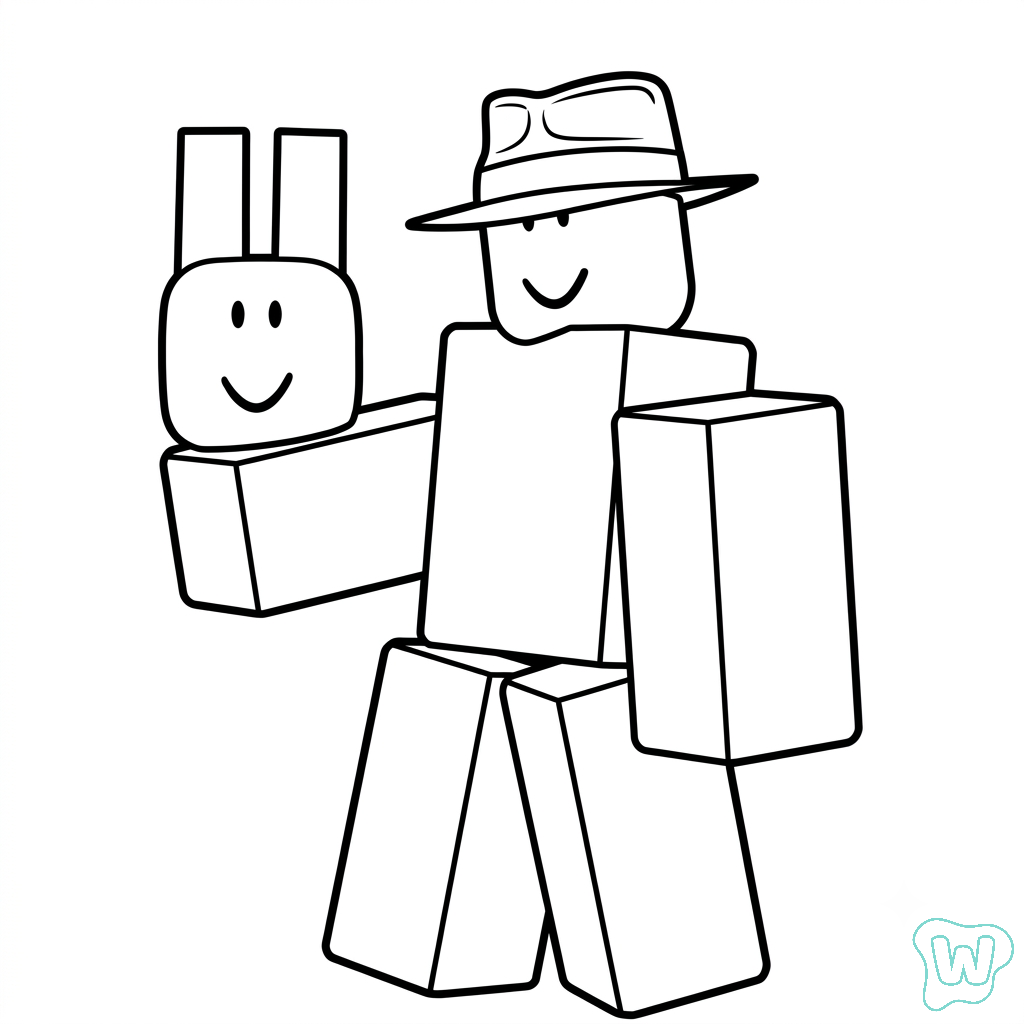 Mafioso Roblox páginas para colorear para adultos fáciles 1